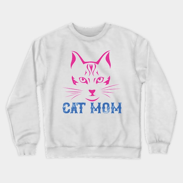 Cat Mom Crewneck Sweatshirt by 4Zimage